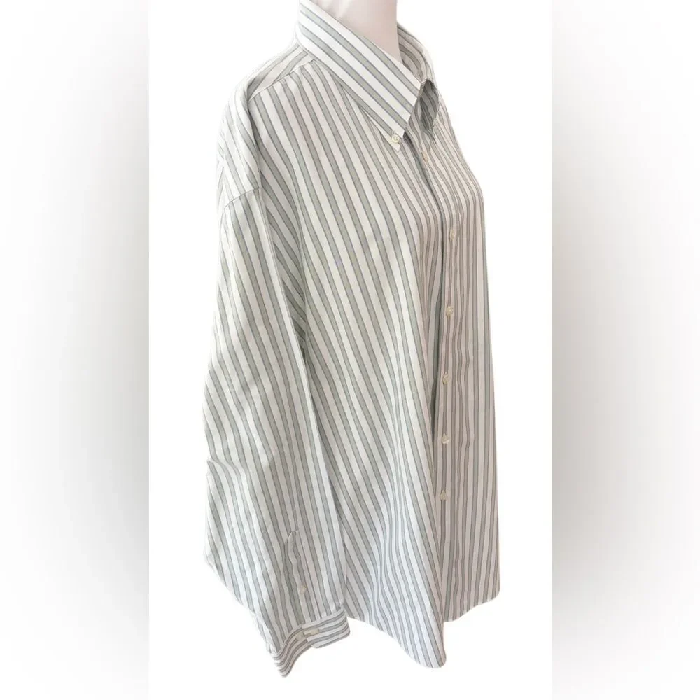 Brooks Brothers Striped Button front 100% Supima Cotton Shirt size XL.